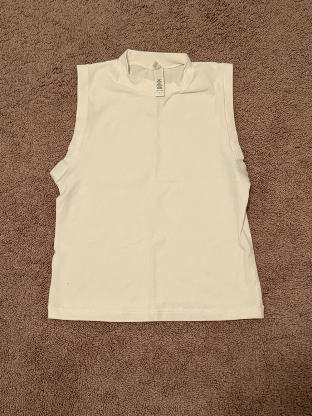 SKIMS cream mockneck tank